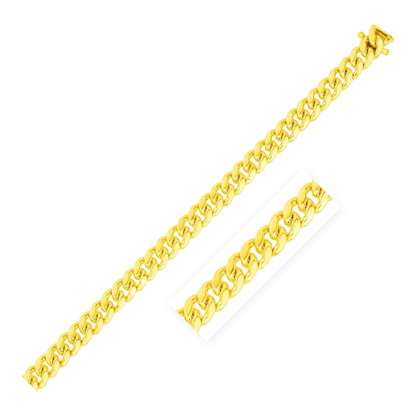 10k Yellow Gold Classic Miami Cuban Solid Bracelet (6.10 mm)