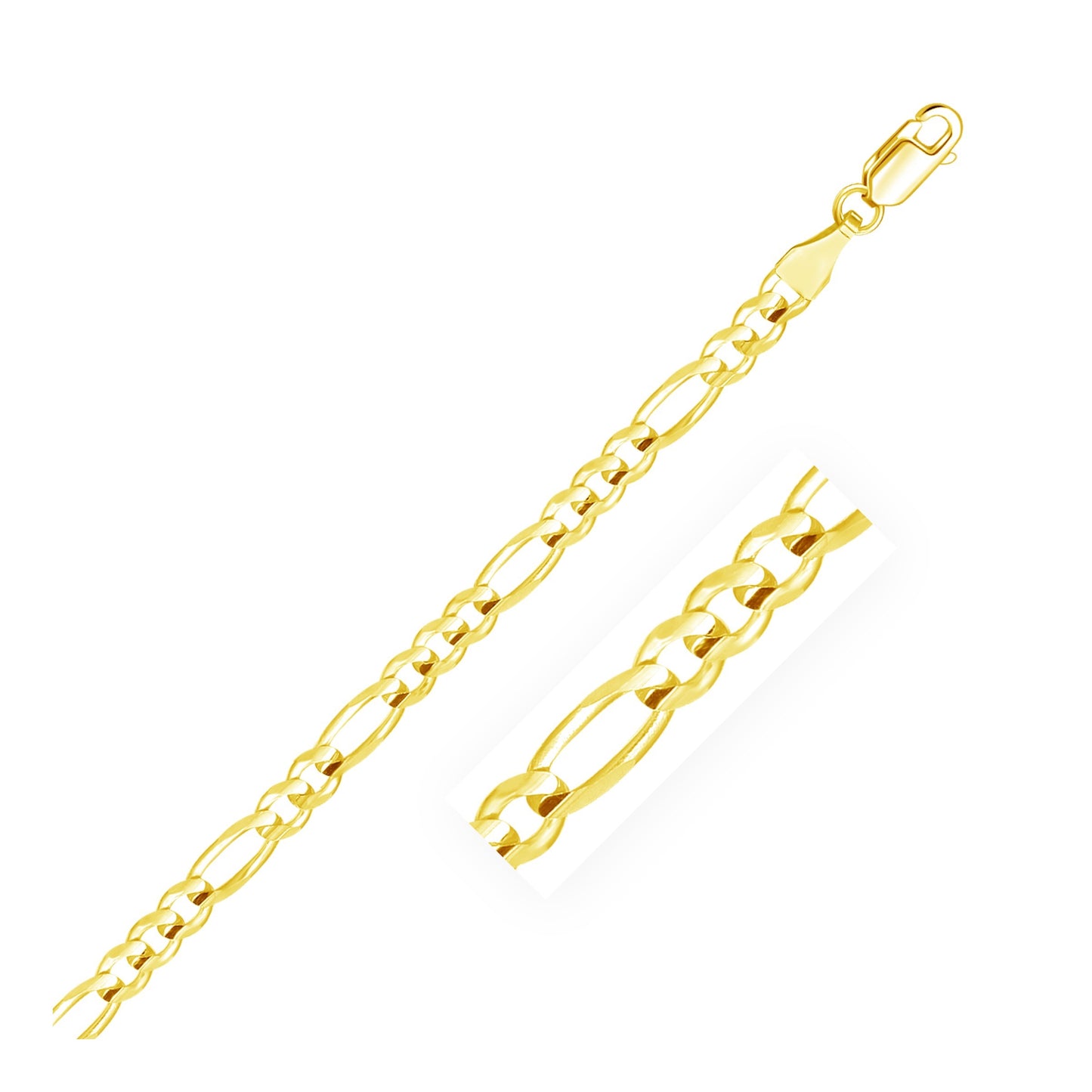 10k Yellow Gold Solid Figaro Bracelet (4.50 mm)