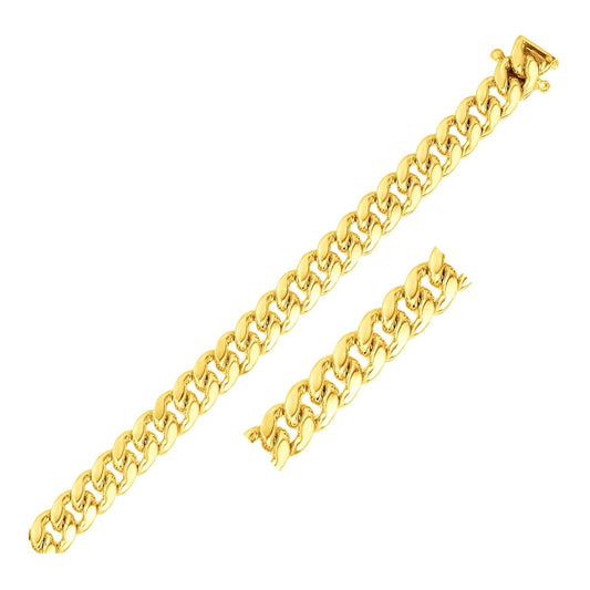 10k Yellow Gold Classic Miami Cuban Solid Bracelet (8.20 mm)