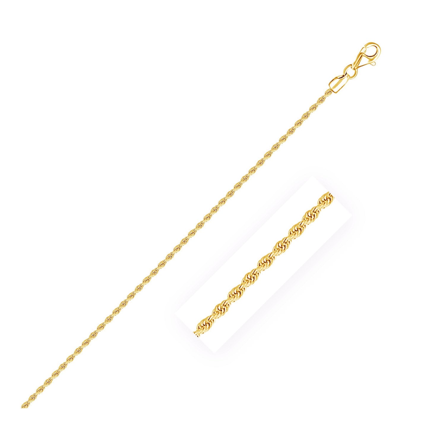 10k Yellow Gold Solid Diamond Cut Rope Chain (1.80 mm)