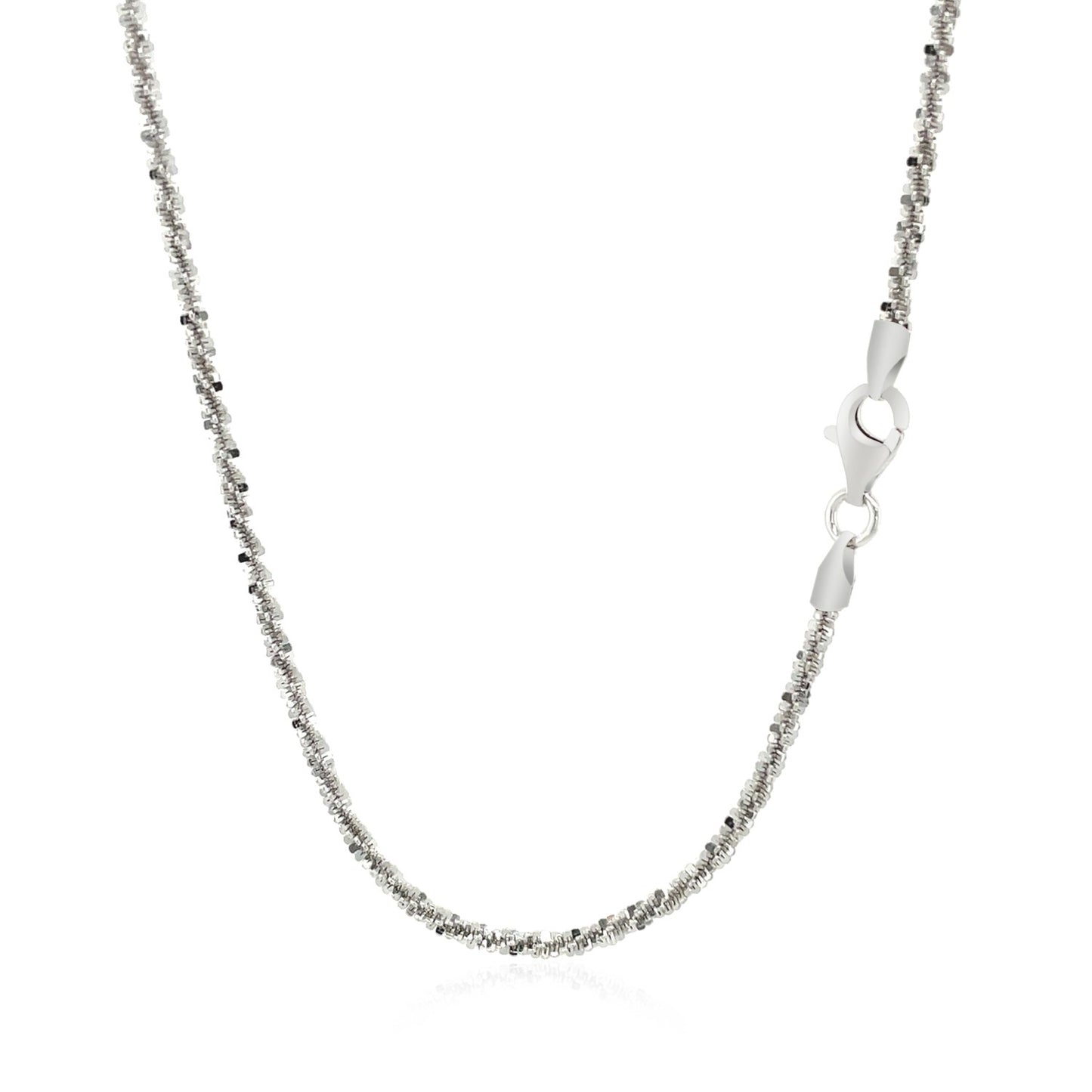 Rhodium Plated 2.2mm Sterling Silver Sparkle Style Chain (2.20 mm)