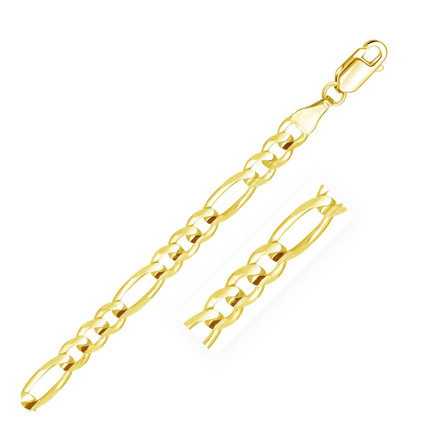 14k Yellow Gold Solid Figaro Chain (6.00 mm)