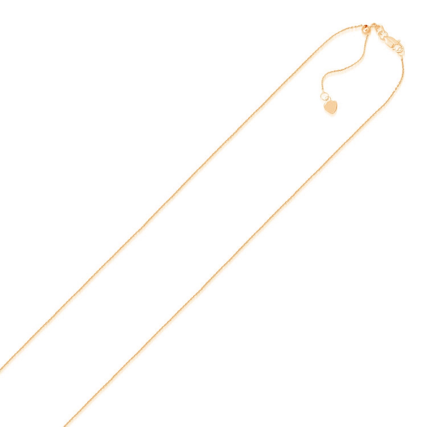 14k Rose Gold Adjustable Cable Chain (1.10 mm)
