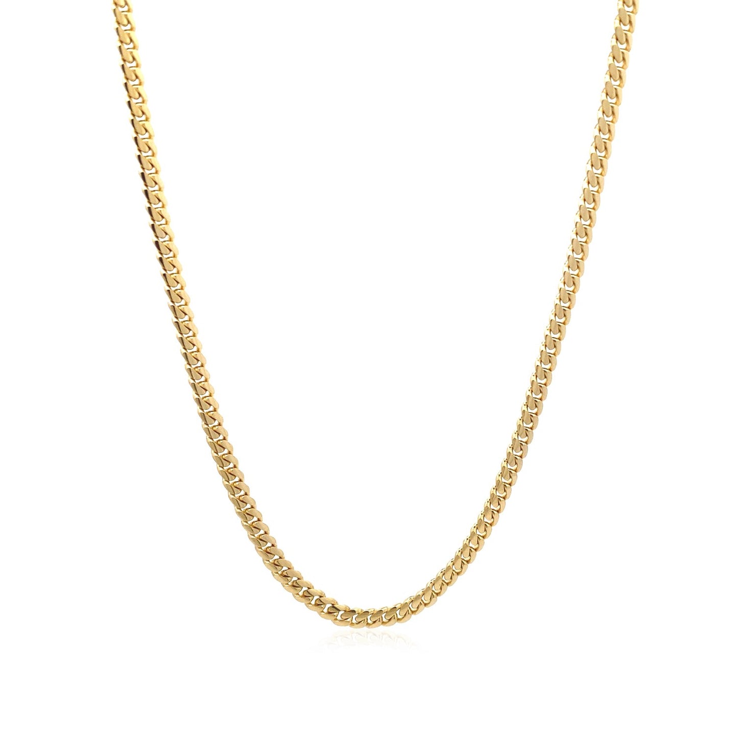 14k Yellow Gold Classic Solid Miami Cuban Chain (3.20 mm)