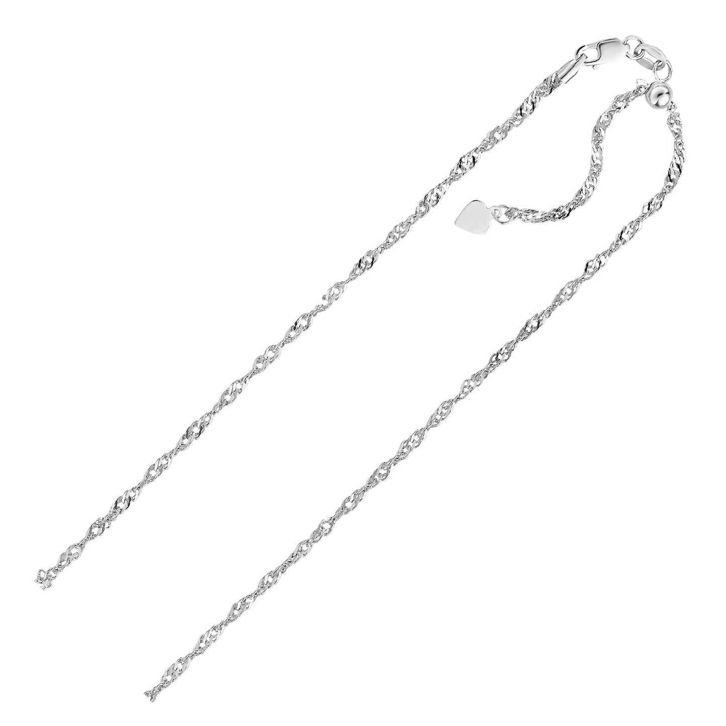 Sterling Silver 1.5mm Adjustable Singapore Chain (1.50 mm)