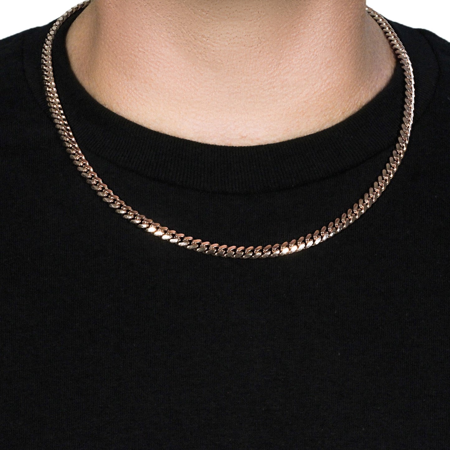 14k Rose Gold Classic Miami Cuban Solid Chain (6.10 mm)