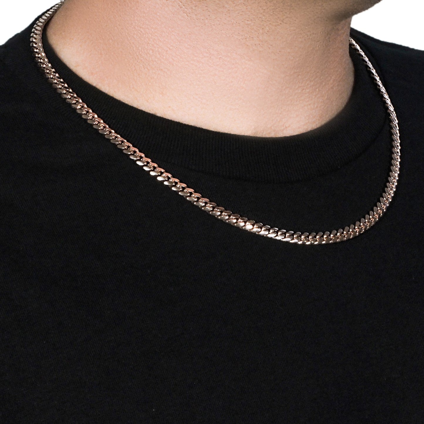 14k Rose Gold Classic Miami Cuban Solid Chain (6.10 mm)
