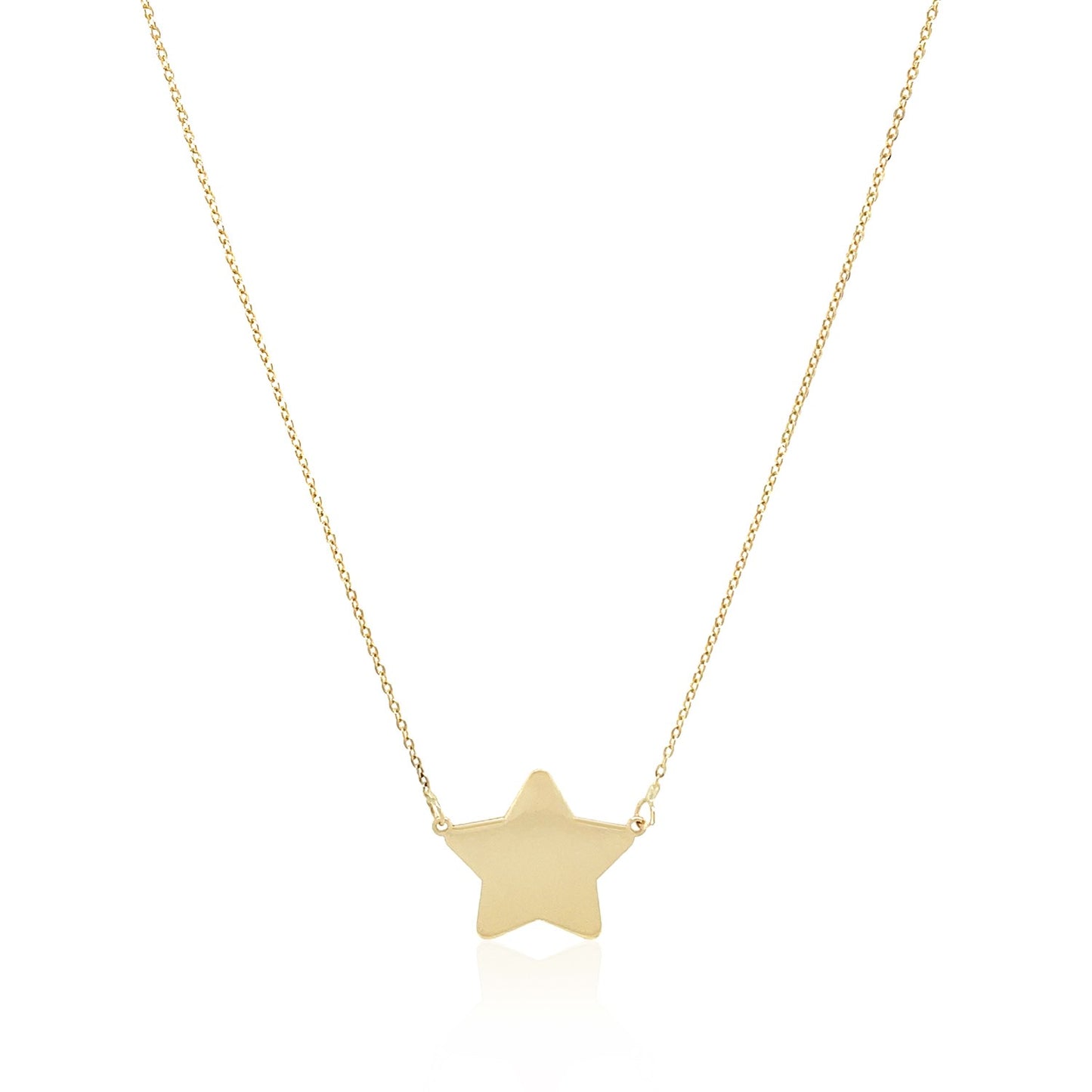 14k Yellow Gold Necklace with Five Pointed Star