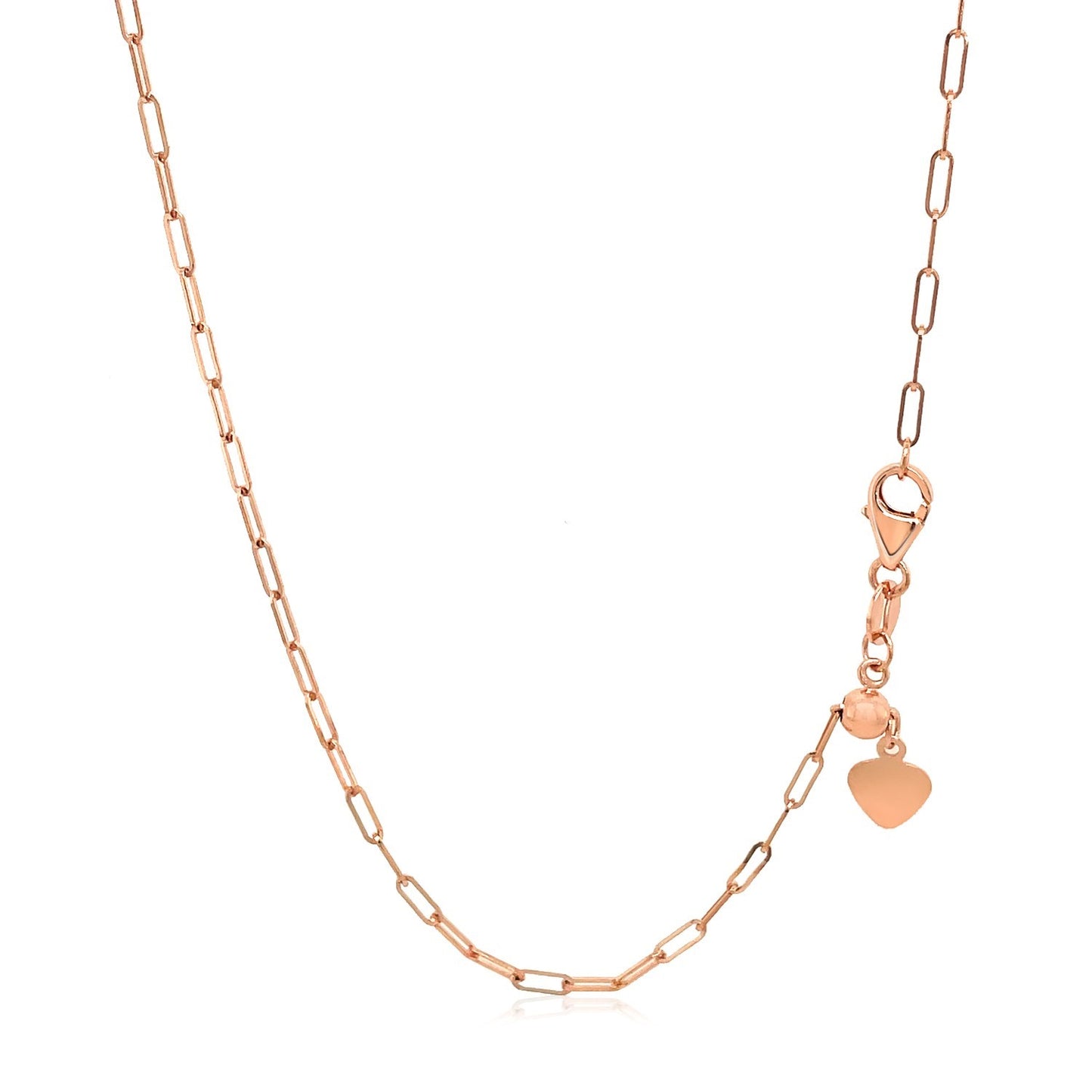 14k Rose Gold Adjustable Paperclip Chain (1.50 mm)