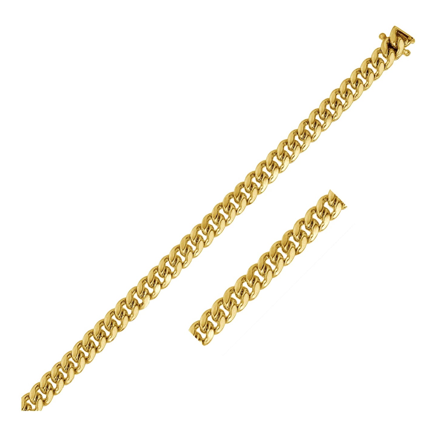 14k Yellow Gold Classic Miami Cuban Solid Chain (4.90 mm)