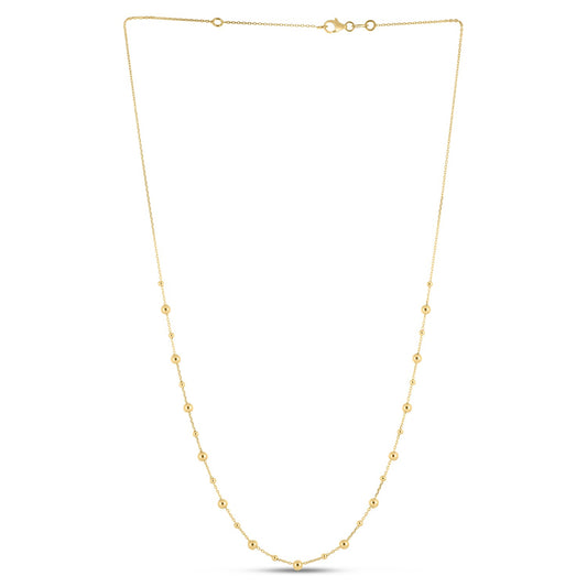 14k Yellow Gold Bead Necklace